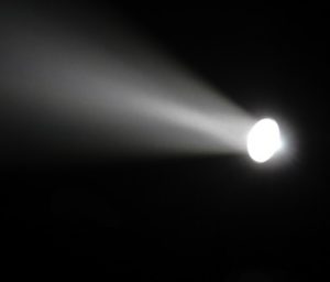 flashlight in the dark